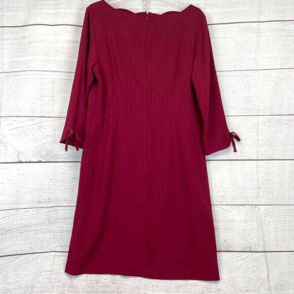 Talbots Burgundy High Neck Knee Length Dress Fully Lined size 8 - Picture 5 of 11